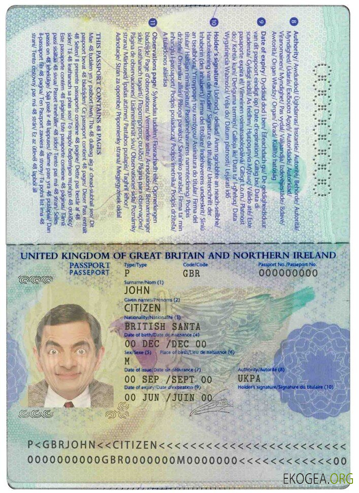 Modèle de passeport du Royaume Uni au format PSD, entièrement modifiable, 2006 2010